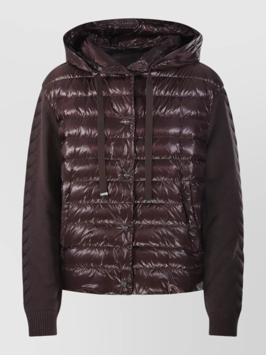 Herno down hooded quilted short coat