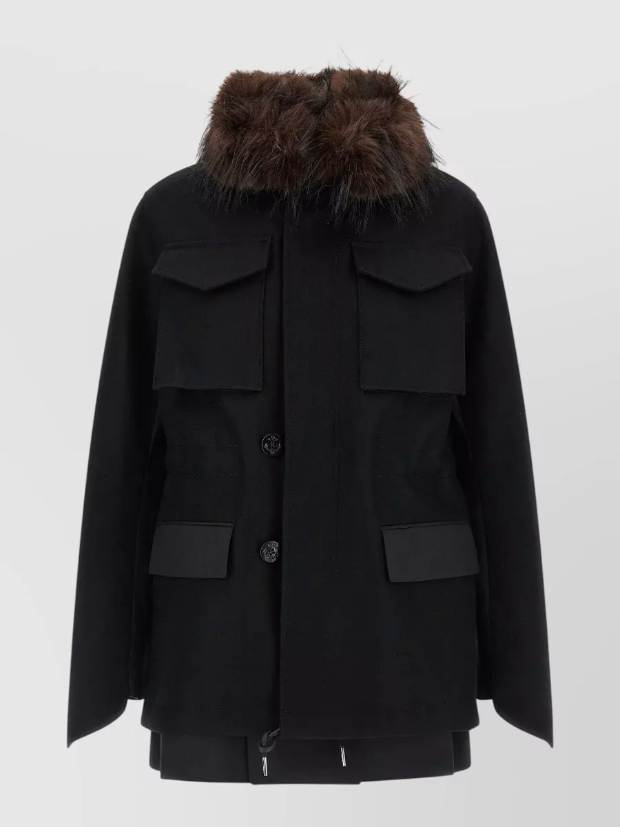 Sacai Wool oversized coat
