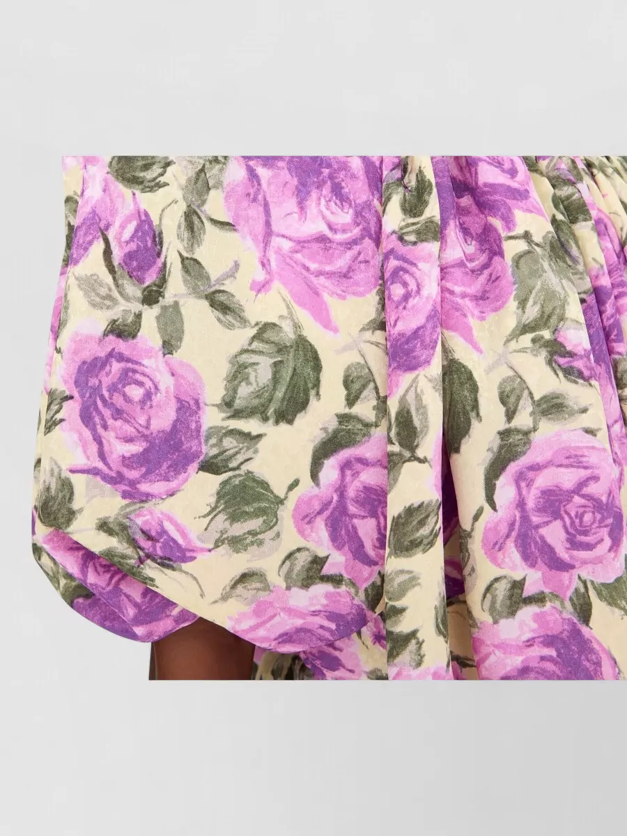 Chloé Printed Silk Cropped Blouse