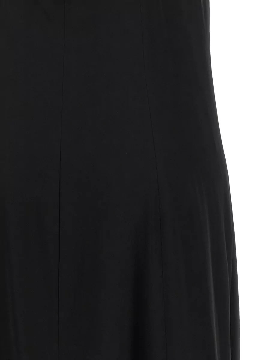Peserico Viscose Satin Rhinestone-Embellished Cutout Back Strappy Midi Dress
