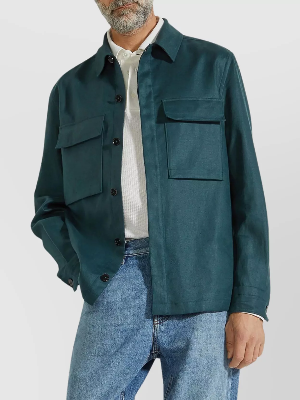 Zegna Overshirt Linen Concealed Placket