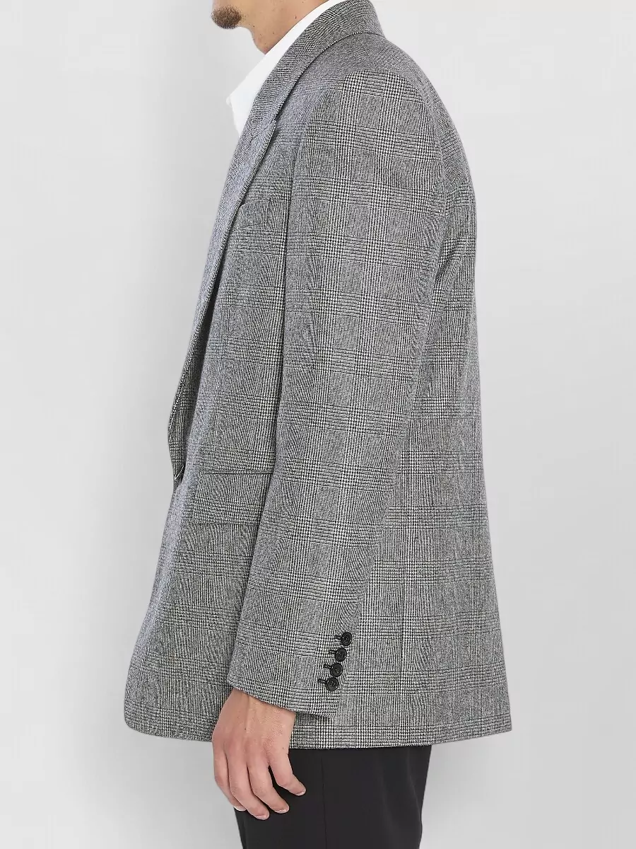 Saint Laurent Flannel Jacket Prince Of Wales Pattern