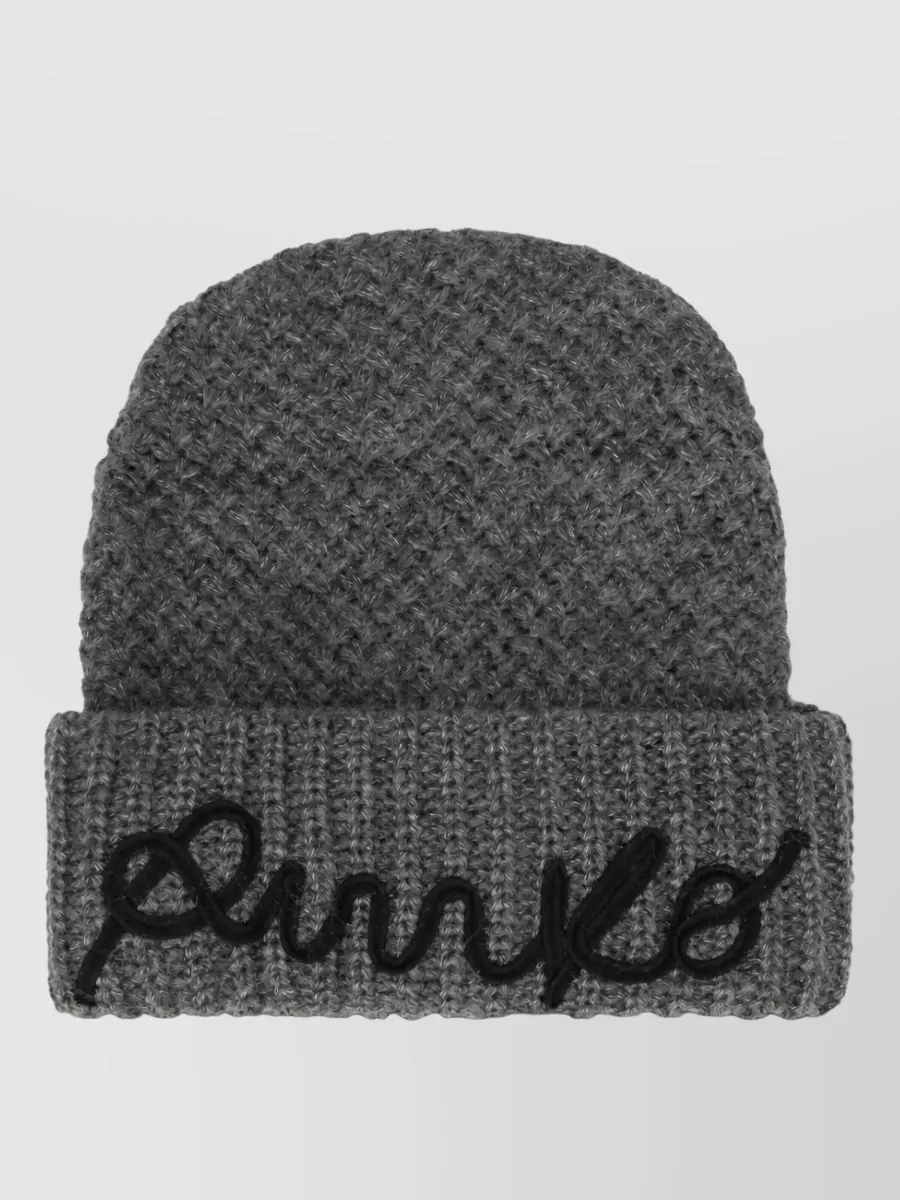 Pinko logo-embroidered beanie