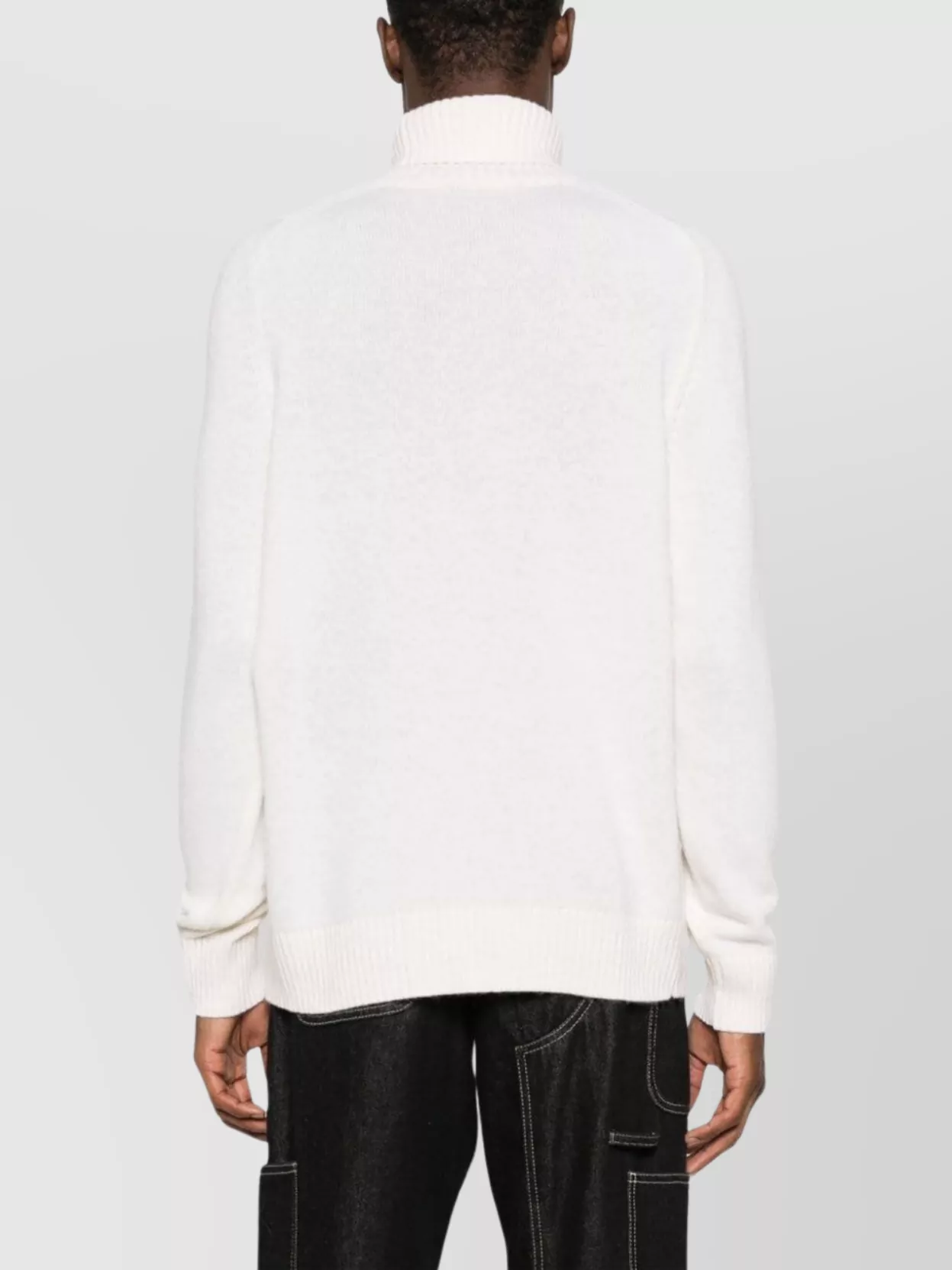 Circolo 1901 Alpaca-wool Blend Turtleneck Sweater With Fine Knit In White