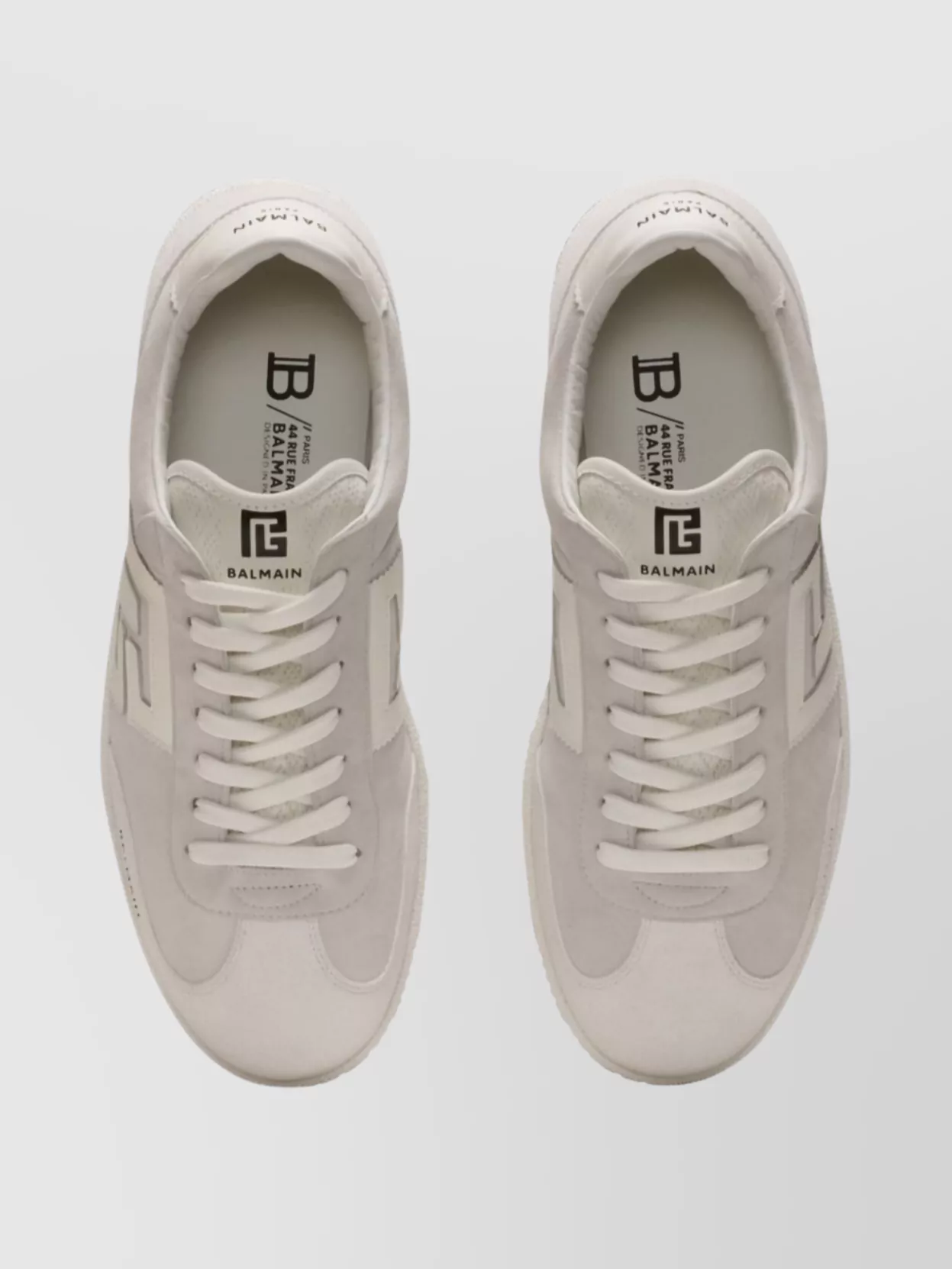Balmain Swan Suede And Leather Sneakers