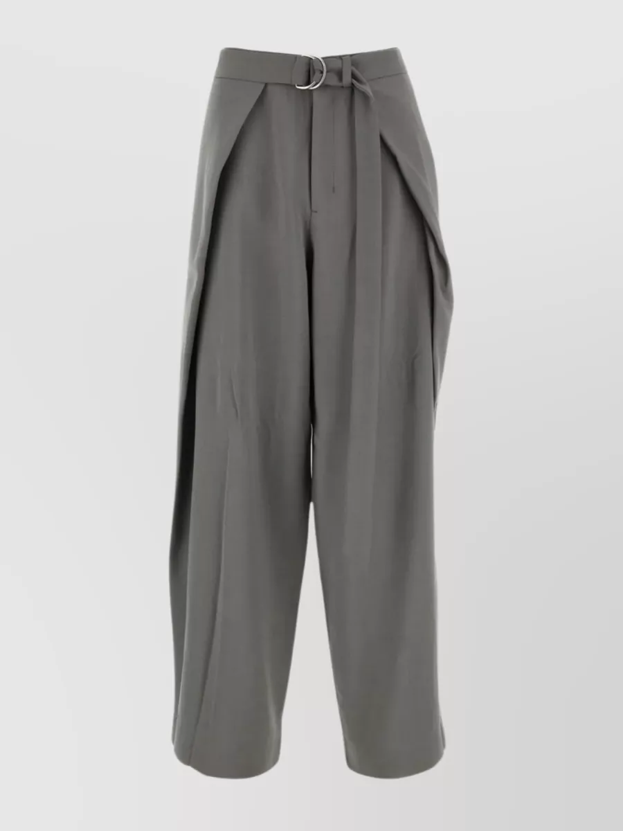Shop Ami Alexandre Mattiussi Wide-leg Pant In Viscose Blend In Grey