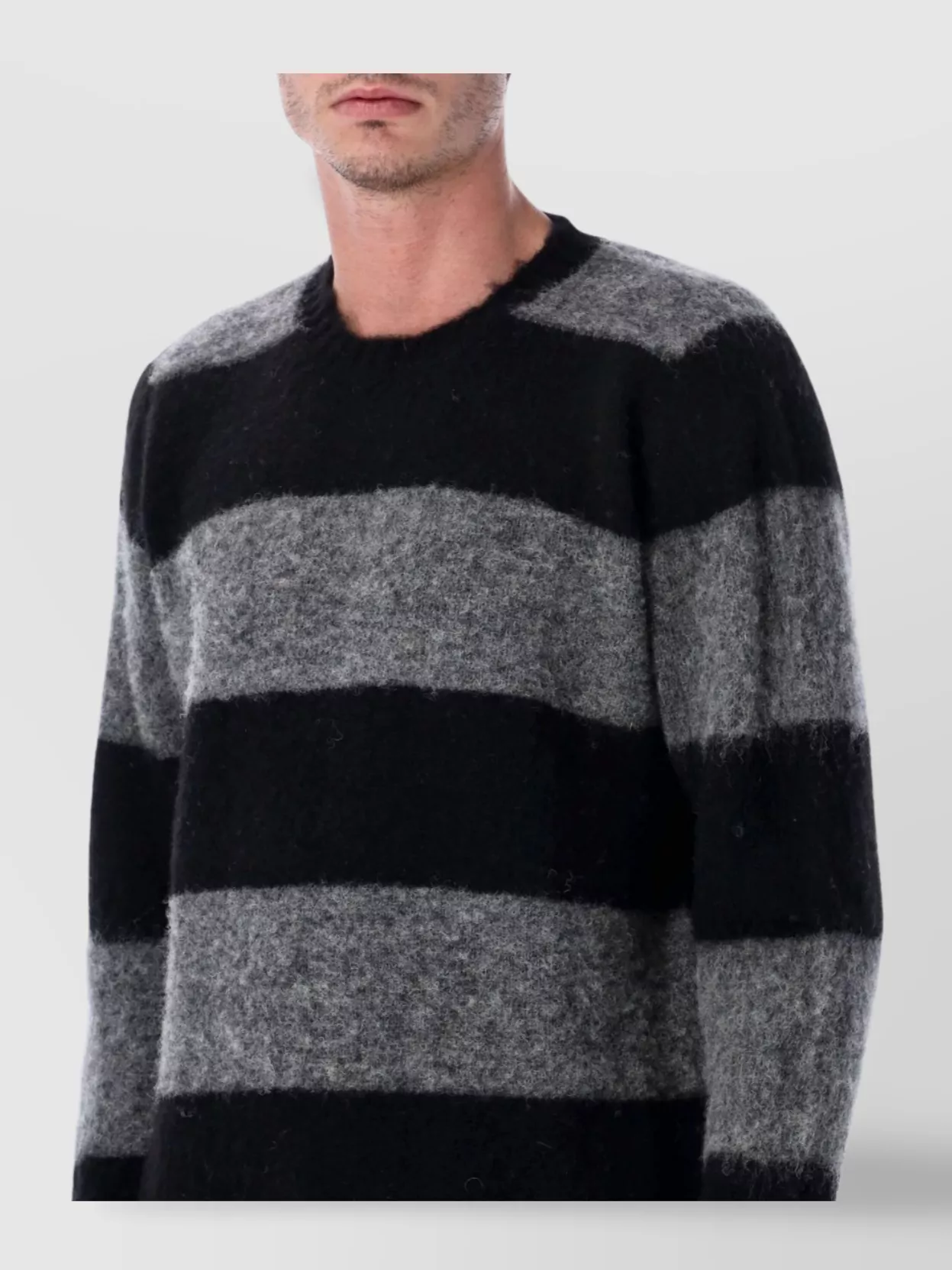 Howlin' Chunky Stripe Wool Sweater In Black