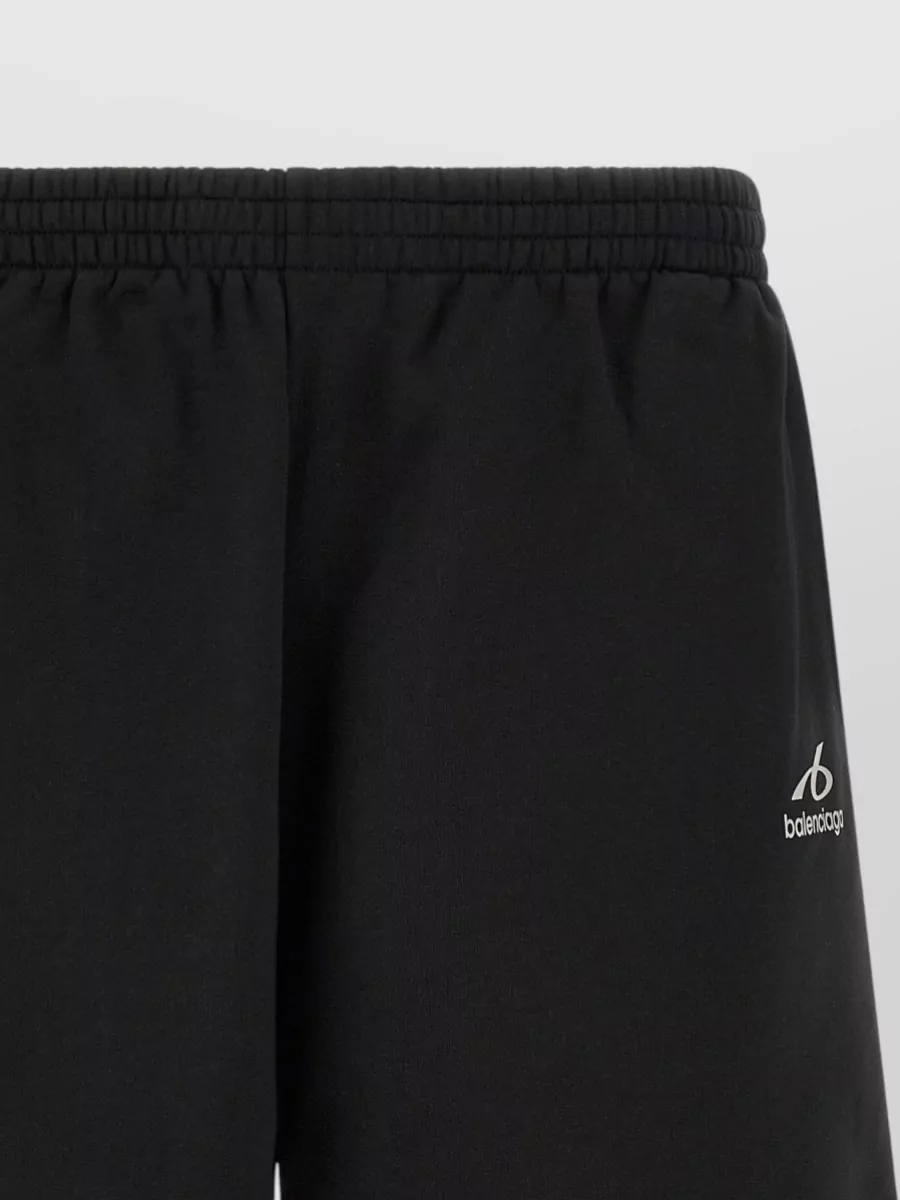 Balenciaga Cotton Logo Print Relaxed-Fit Track Shorts