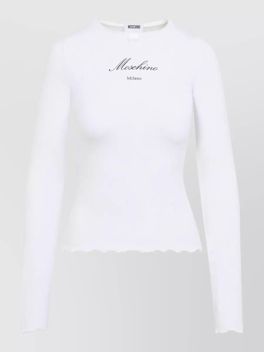 Moschino Ribbed Slim-Fit Long-Sleeve T-Shirt