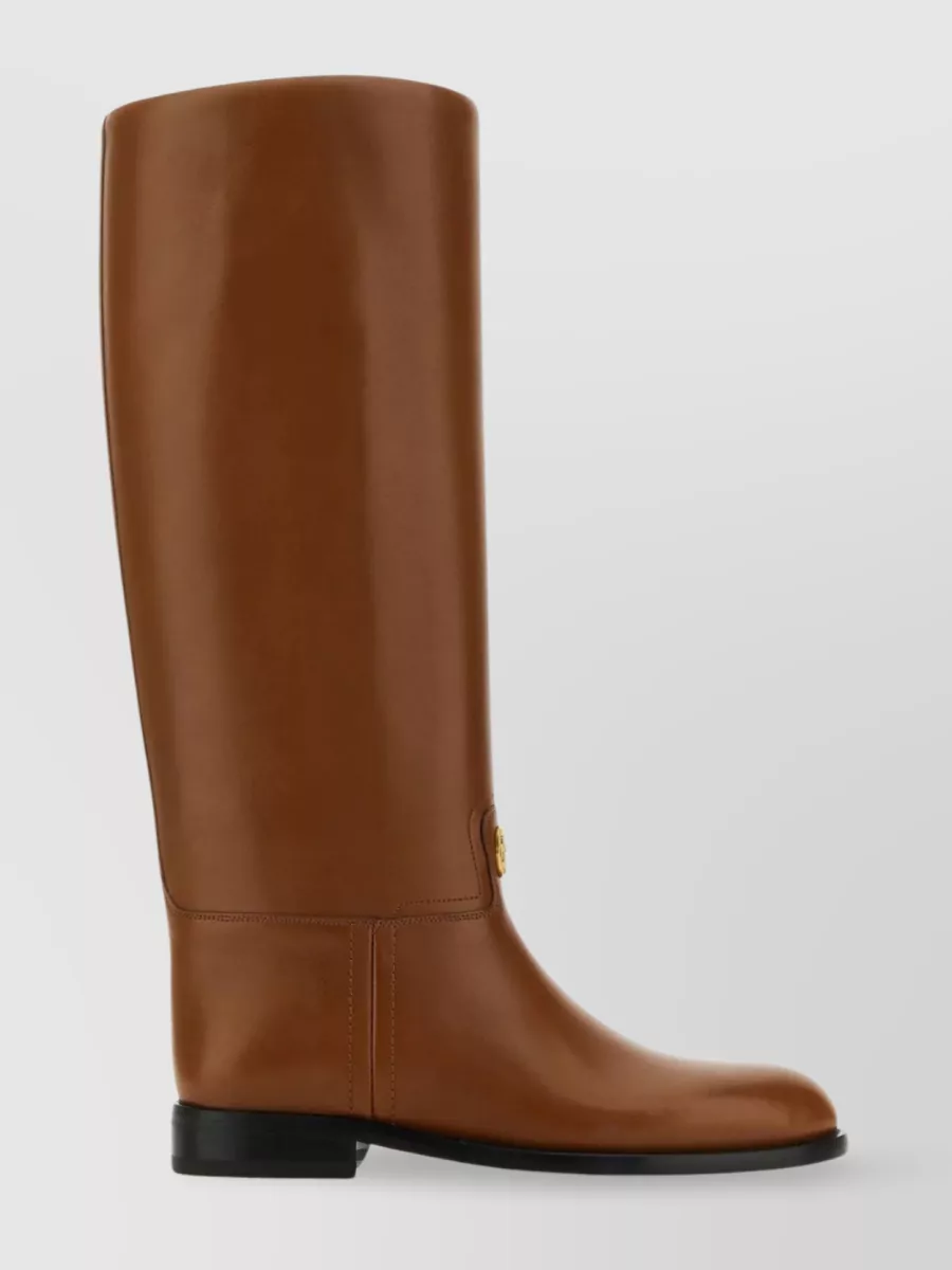Shop Bally Hollie Boots In Luxe Leather In Brown