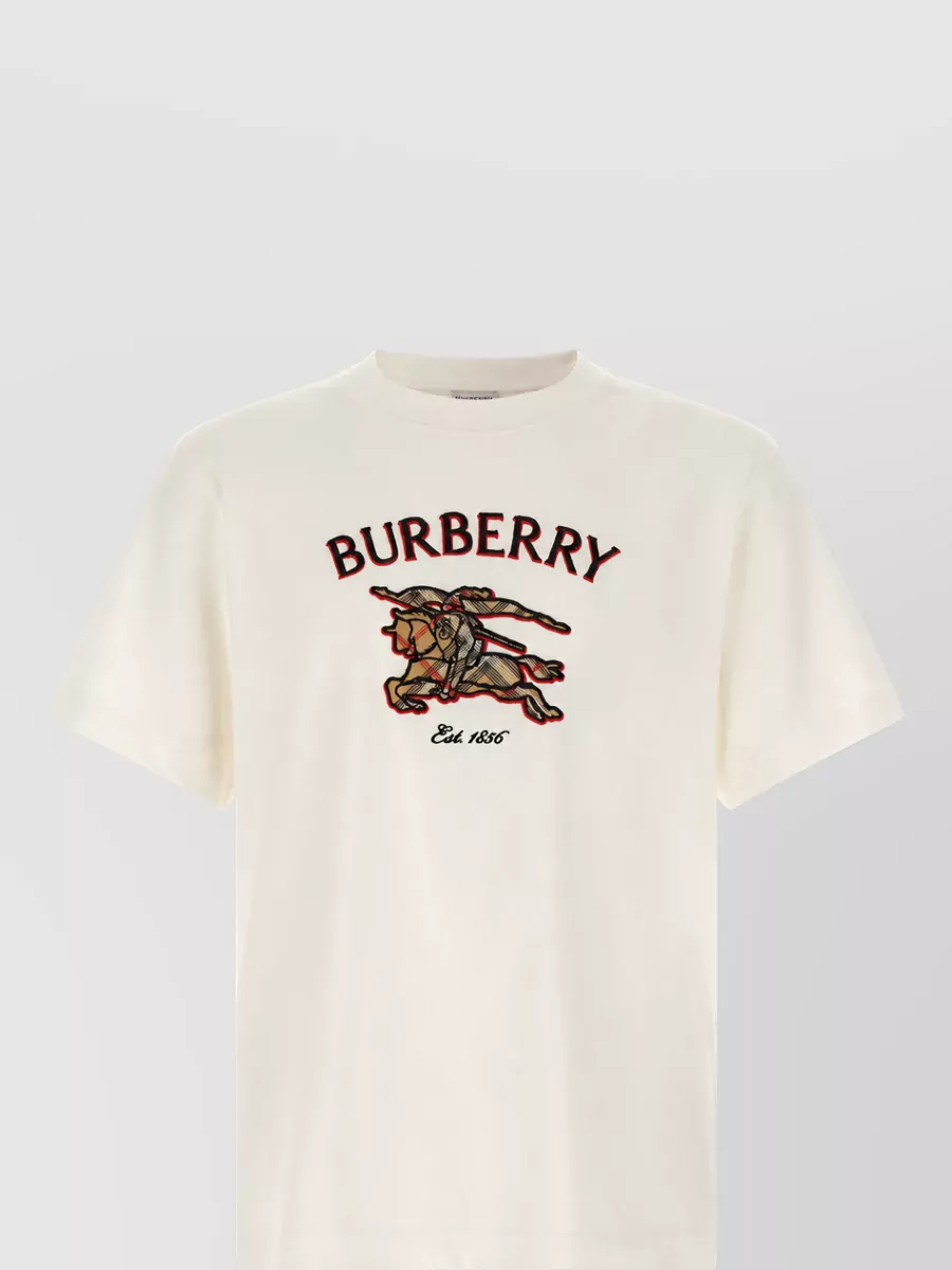Burberry Cotton Logo-Embroidered Crew-Neck T-Shirt