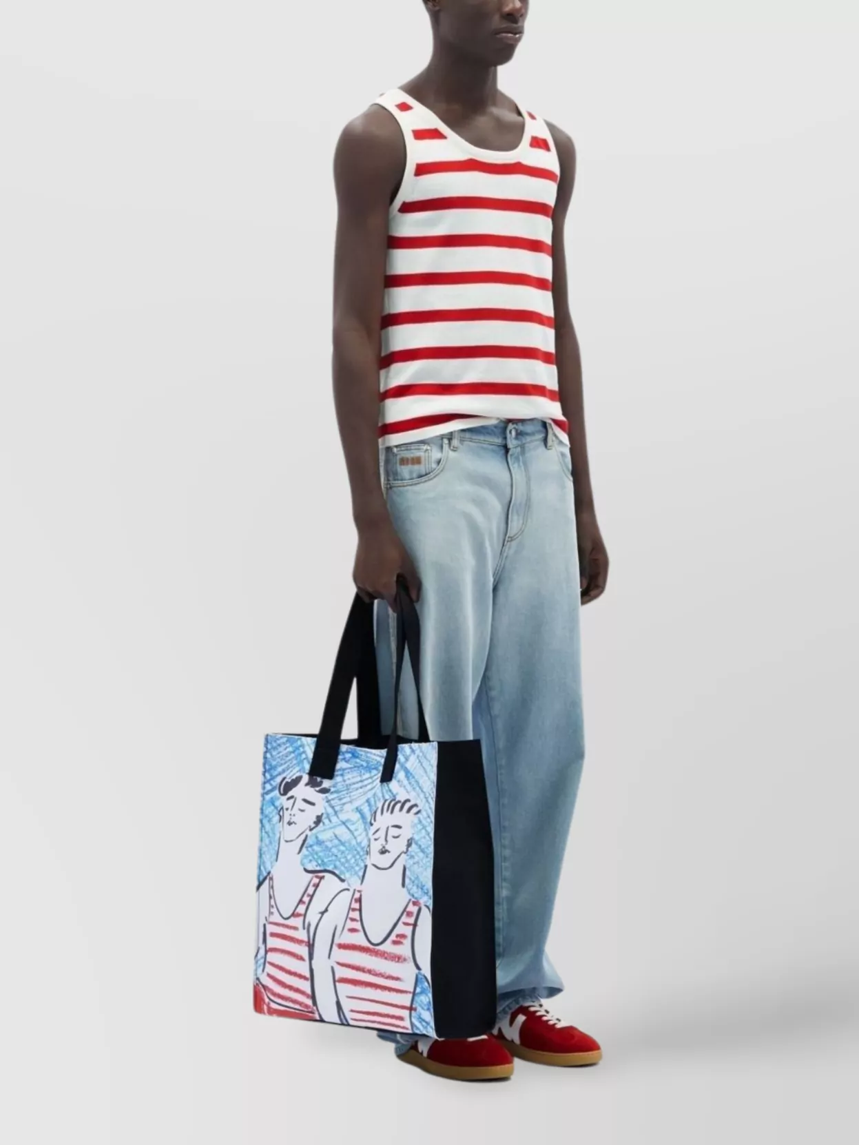 Msgm Wide Leg Denim Trousers