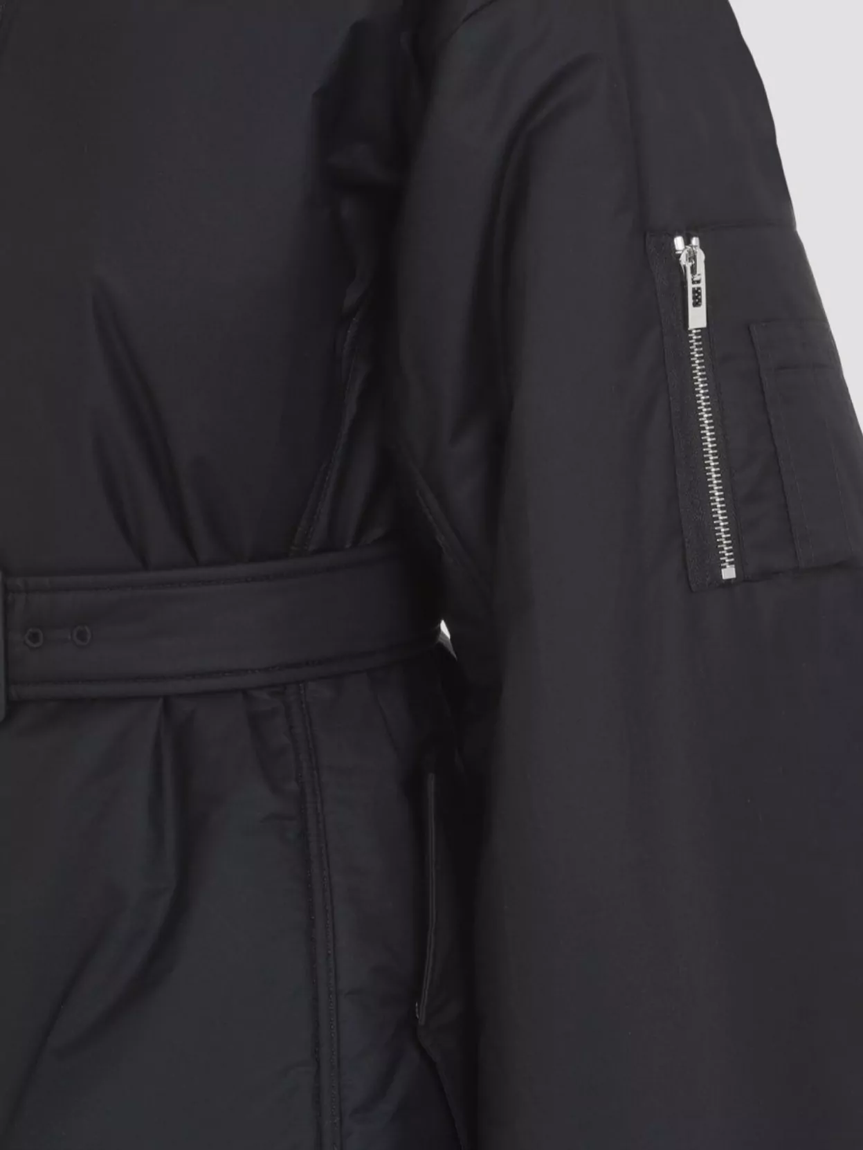 Shop Alaïa Technical Belted Bomber Jacket In Grey