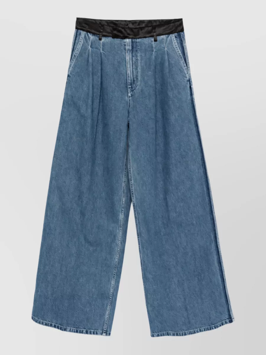 Forte Forte Pleated wide leg denim jeans