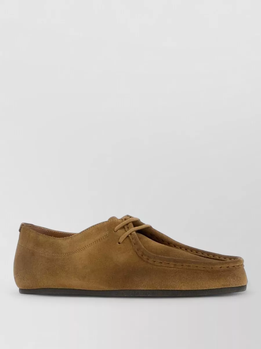 Jil Sander Suede lace-up loafers