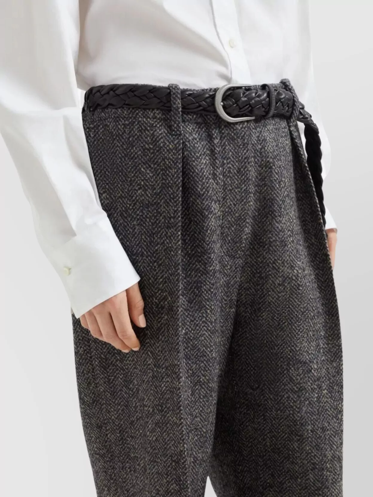 Brunello Cucinelli Tailored Cropped Trousers Pockets In Gray