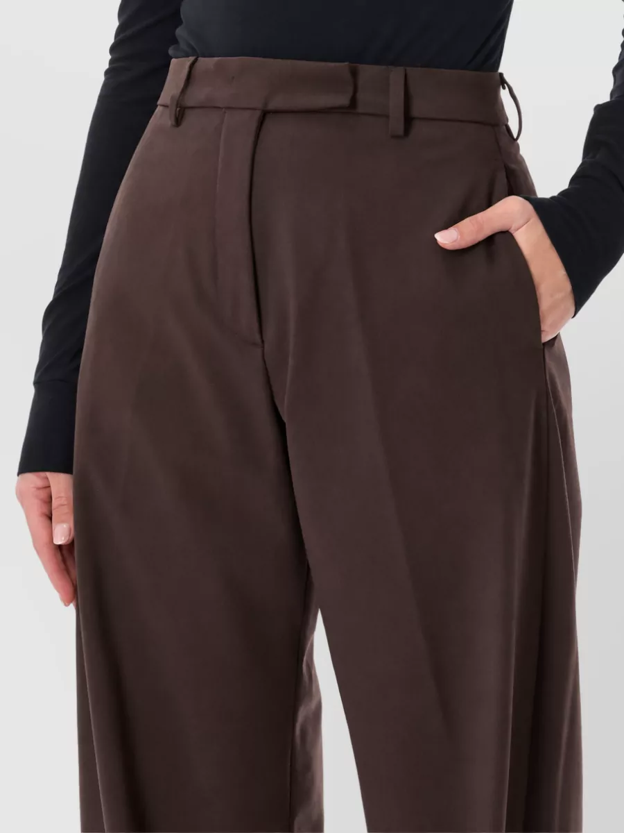 Thelatest Polyester Wool Blend High-Rise Barrel-Leg Tailored Trousers