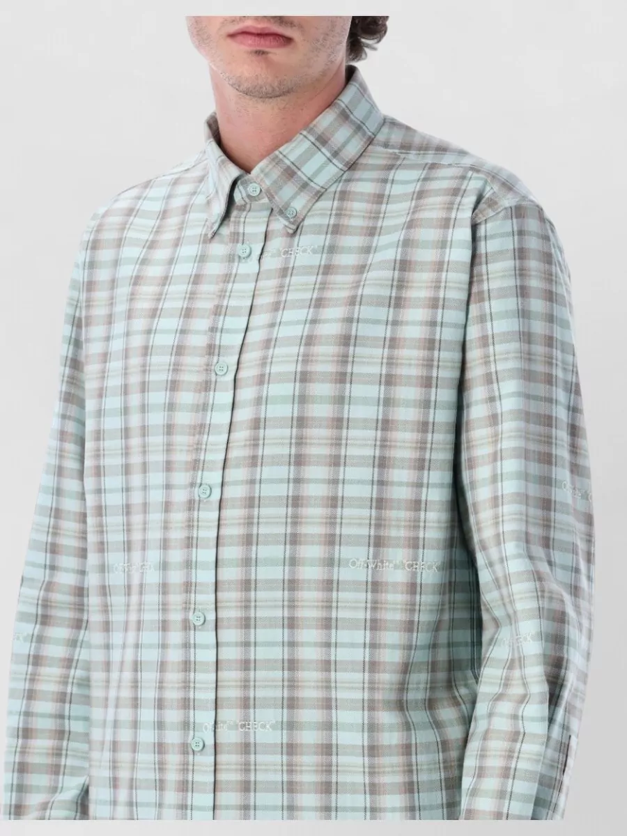 Off-White Cotton Checked Regular-Fit Shirt