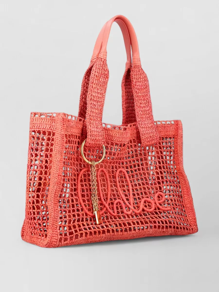 Chloé Summer Banana Raffia Tote Bag