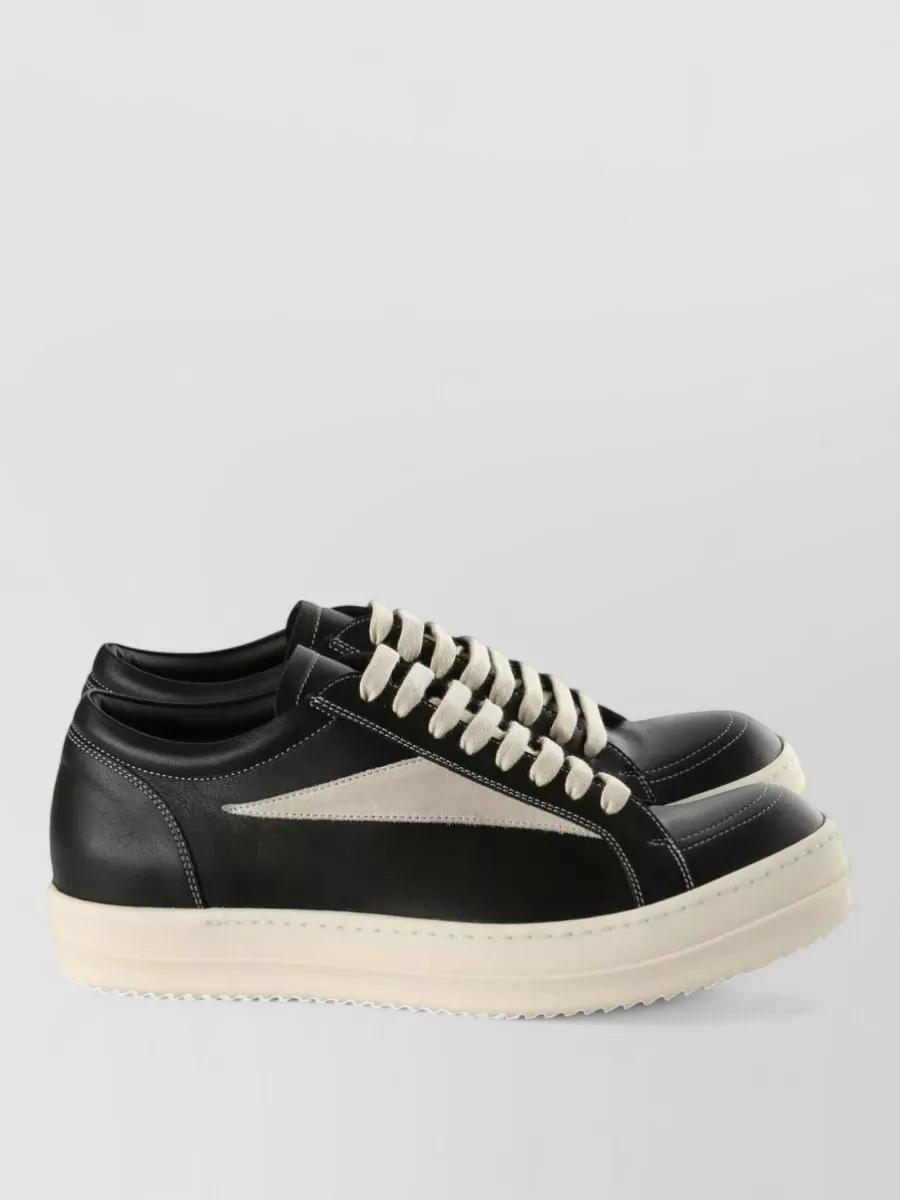 Rick Owens Leather Low-Top Sneakers