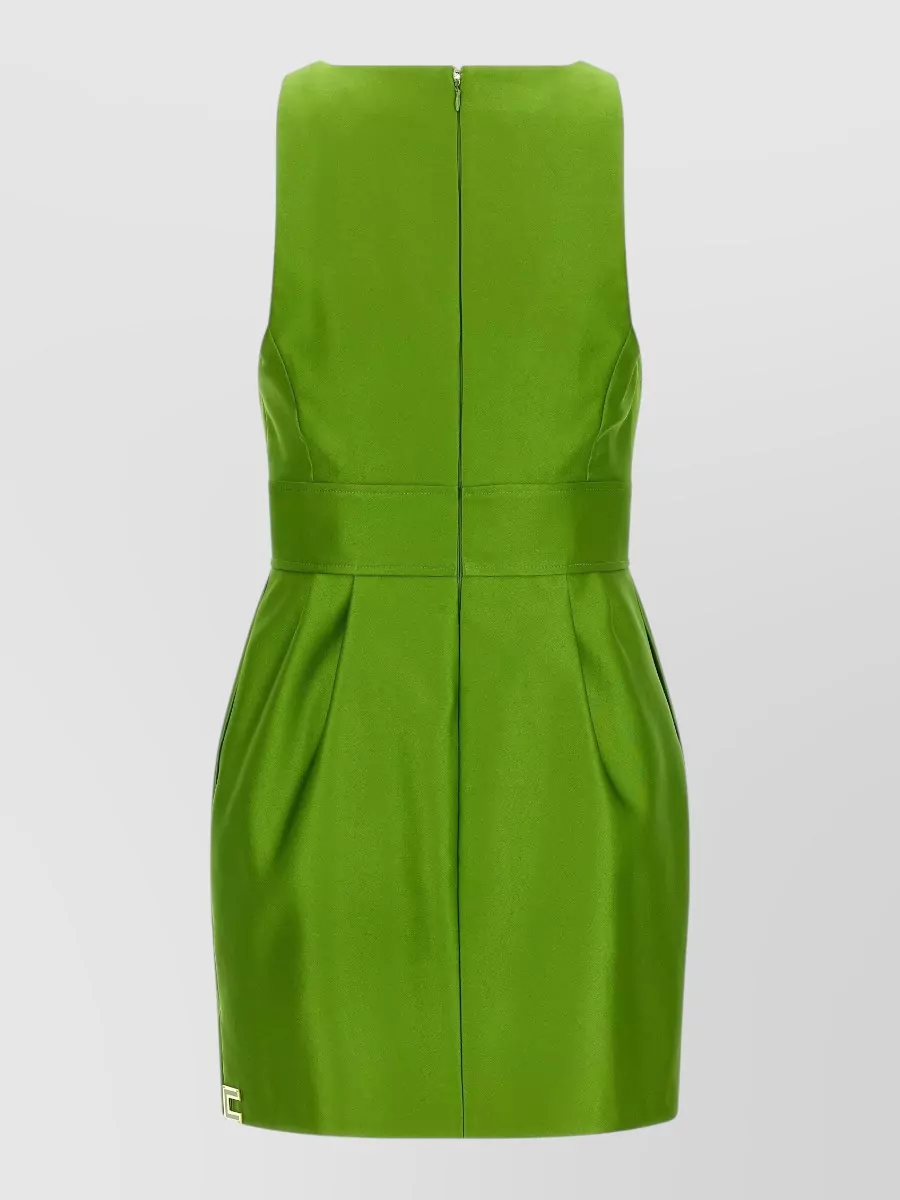 Elisabetta Franchi Duchesse Dress Draped Neckline Fitted Waist