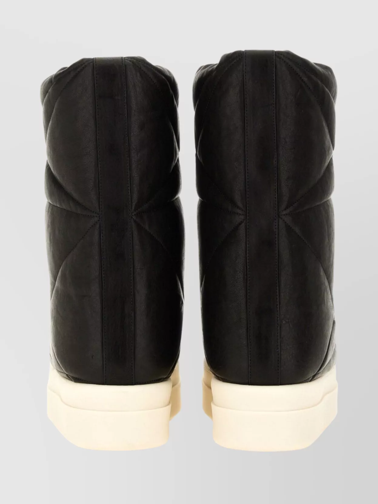 Rick Owens Quilted Round Toe Platform Boots
