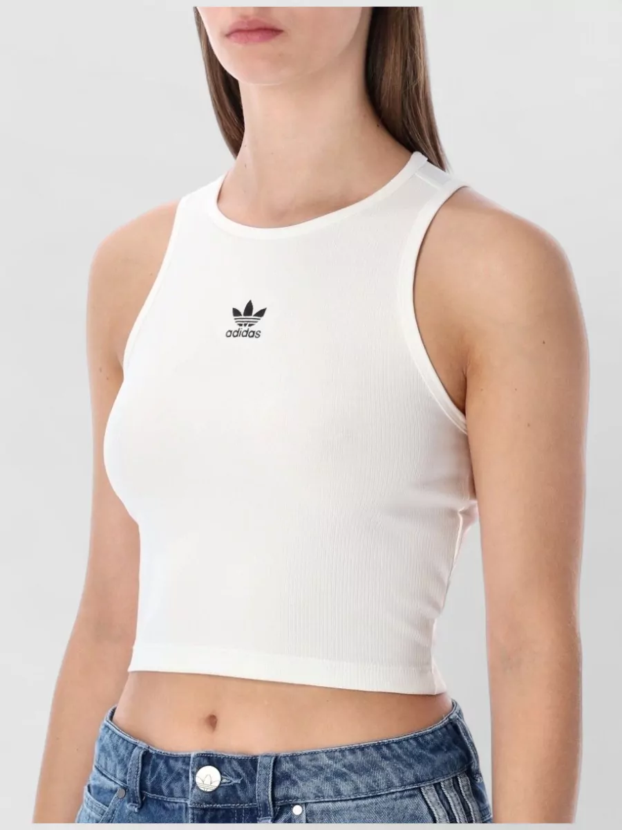 Adidas Originals Cropped Ribbed Tank Racerback Top