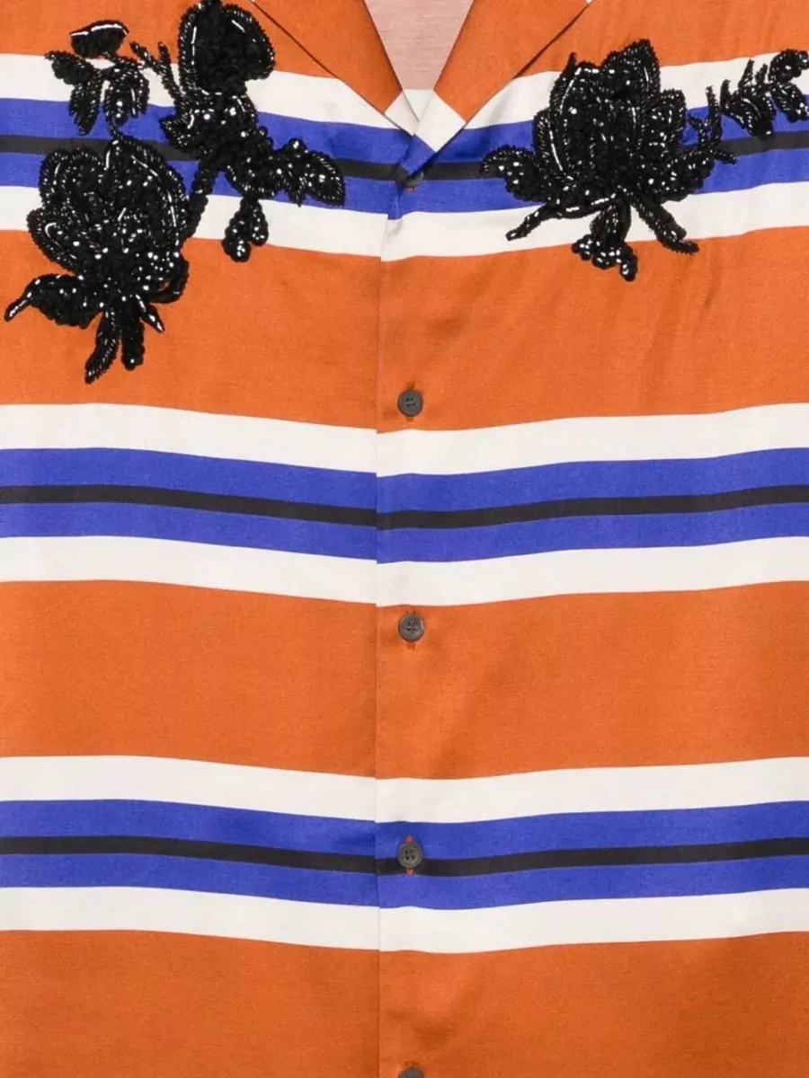 Dries Van Noten Beaded Striped Shirt