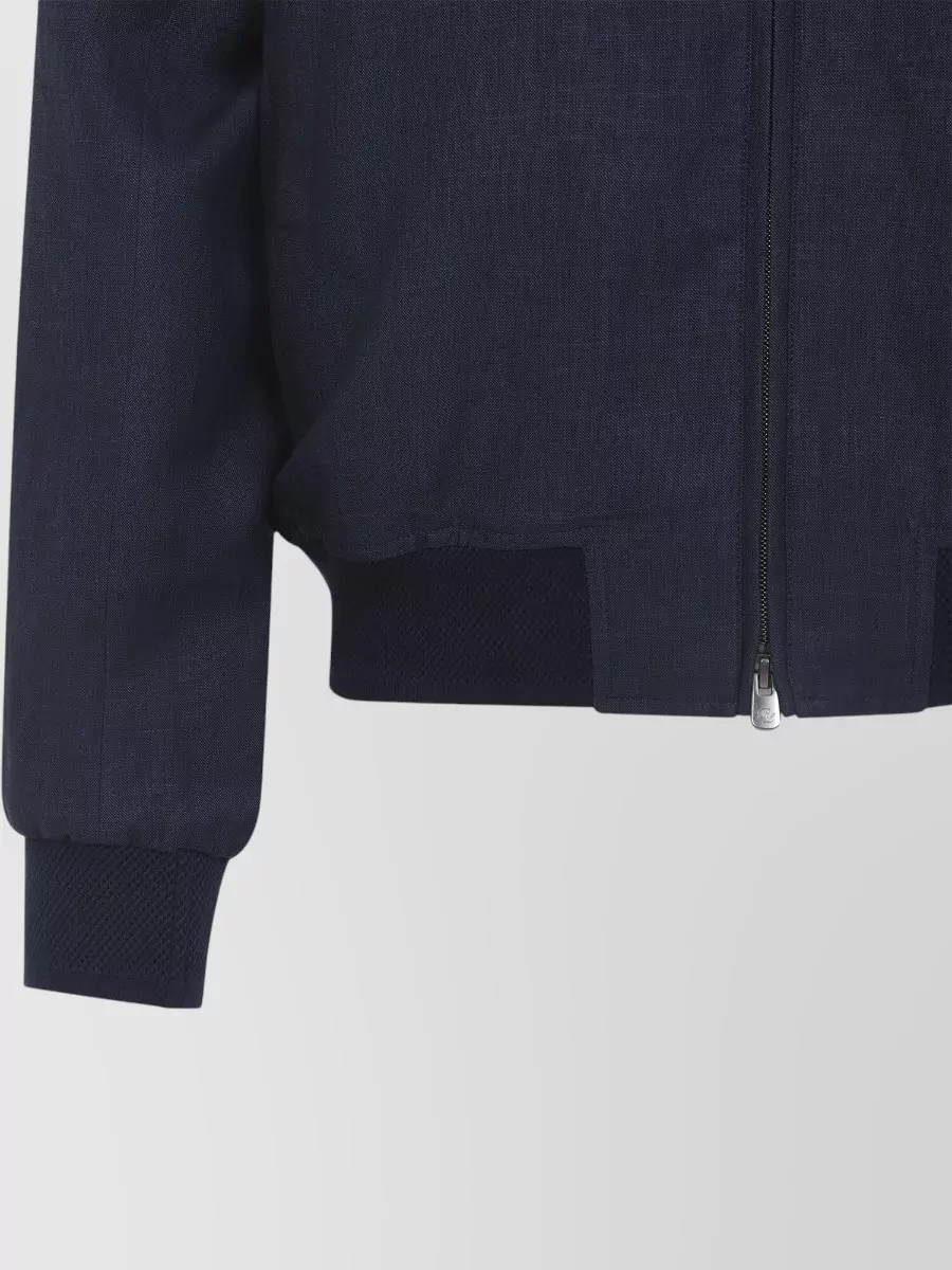Ralph Lauren Purple Label Silk Linen Wool Bomber Jacket