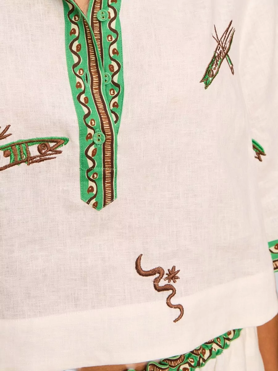 Alémais Linen Embroidered Shirt