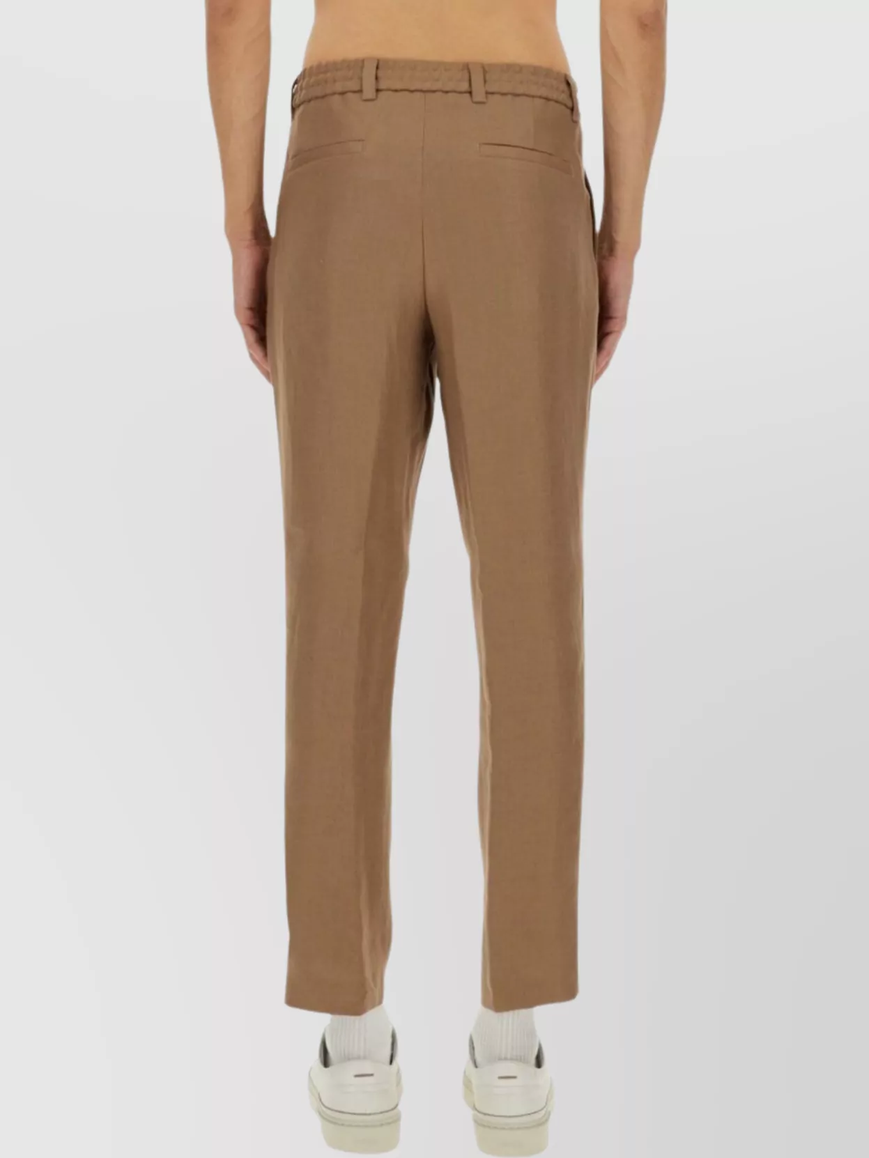 Boss Drawstring Waist Tapered Leg Trousers With Pockets