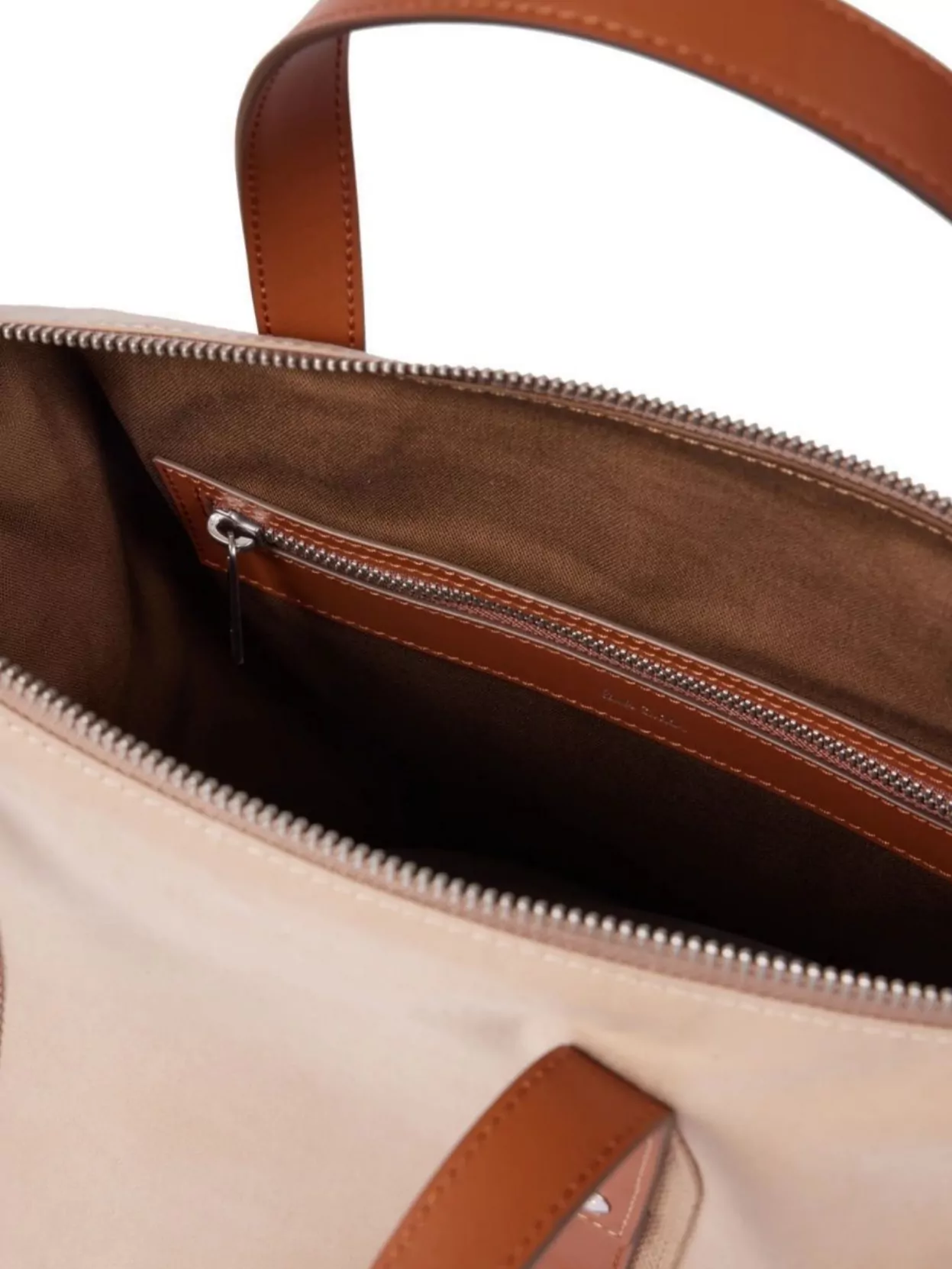Paul Smith Leather Trim Tote Bag With Metal Hardware