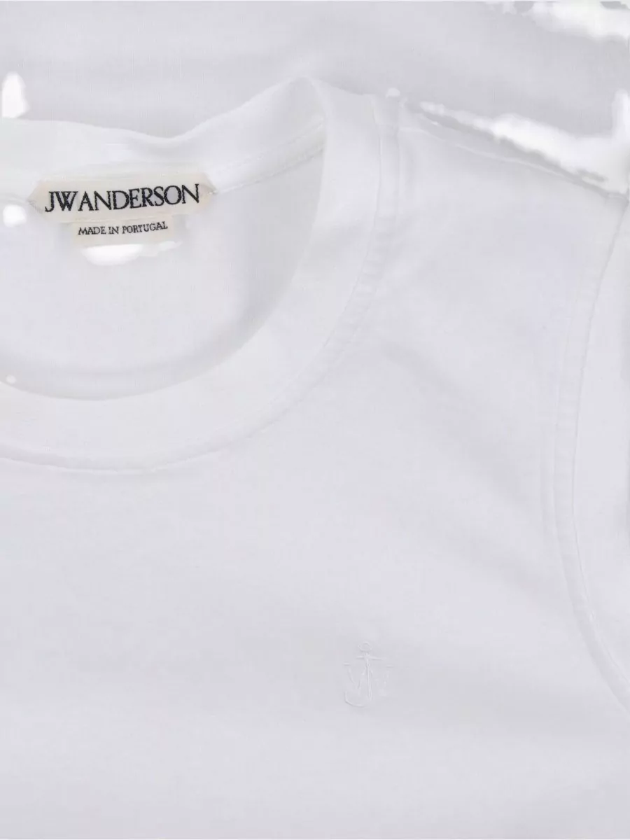 Jw Anderson Ribbed Knot-Hem Tank Top