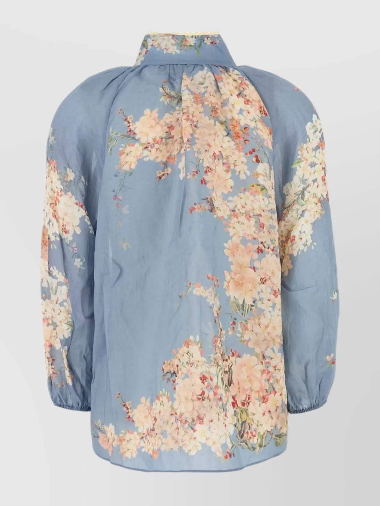 Zimmermann Floral Print Sheer Ramie Blouse