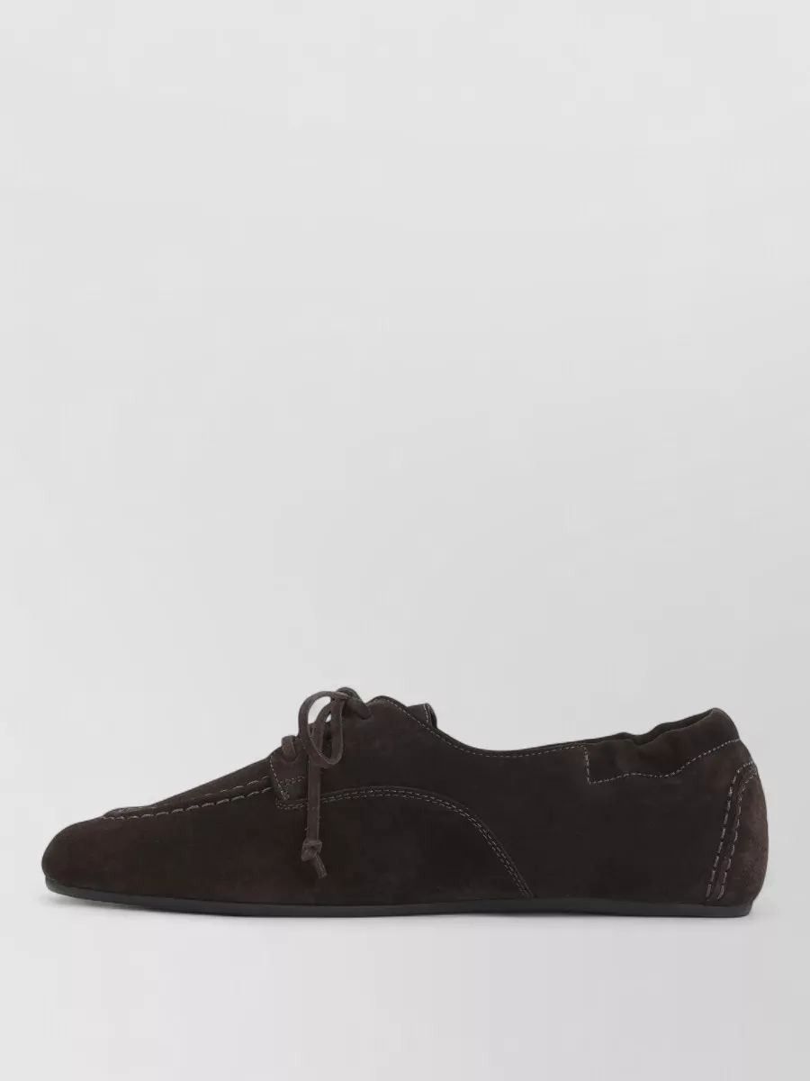 Celine Suede Leather Lace-Up Loafers
