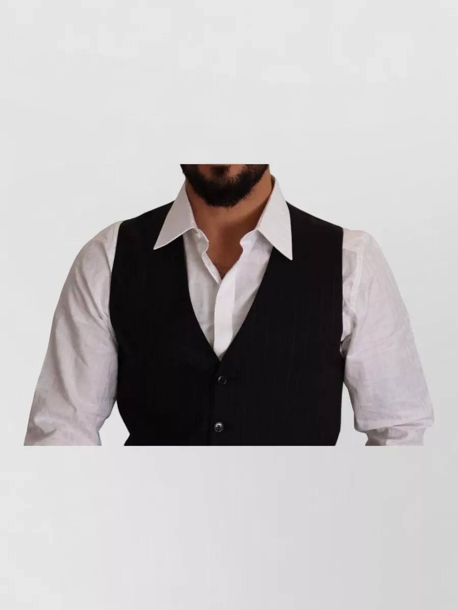 Dolce&Gabbana Striped Virgin Wool Waistcoat