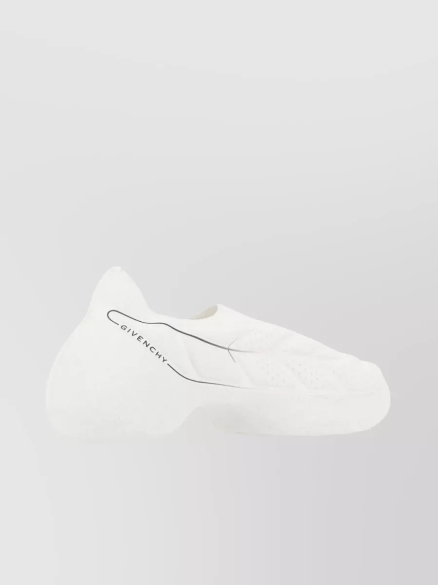 Shop Givenchy Peculiar Round Toe Tech Fabric Slip-ons In White
