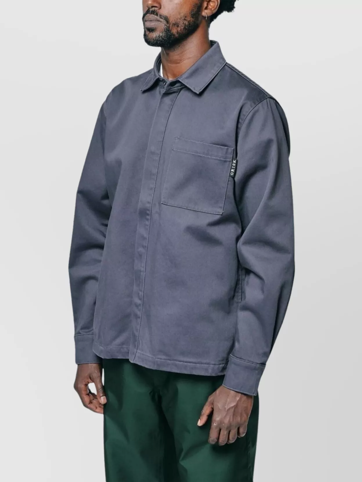 Gr10K Collared Shirt With Long Sleeves And Chest Pocket