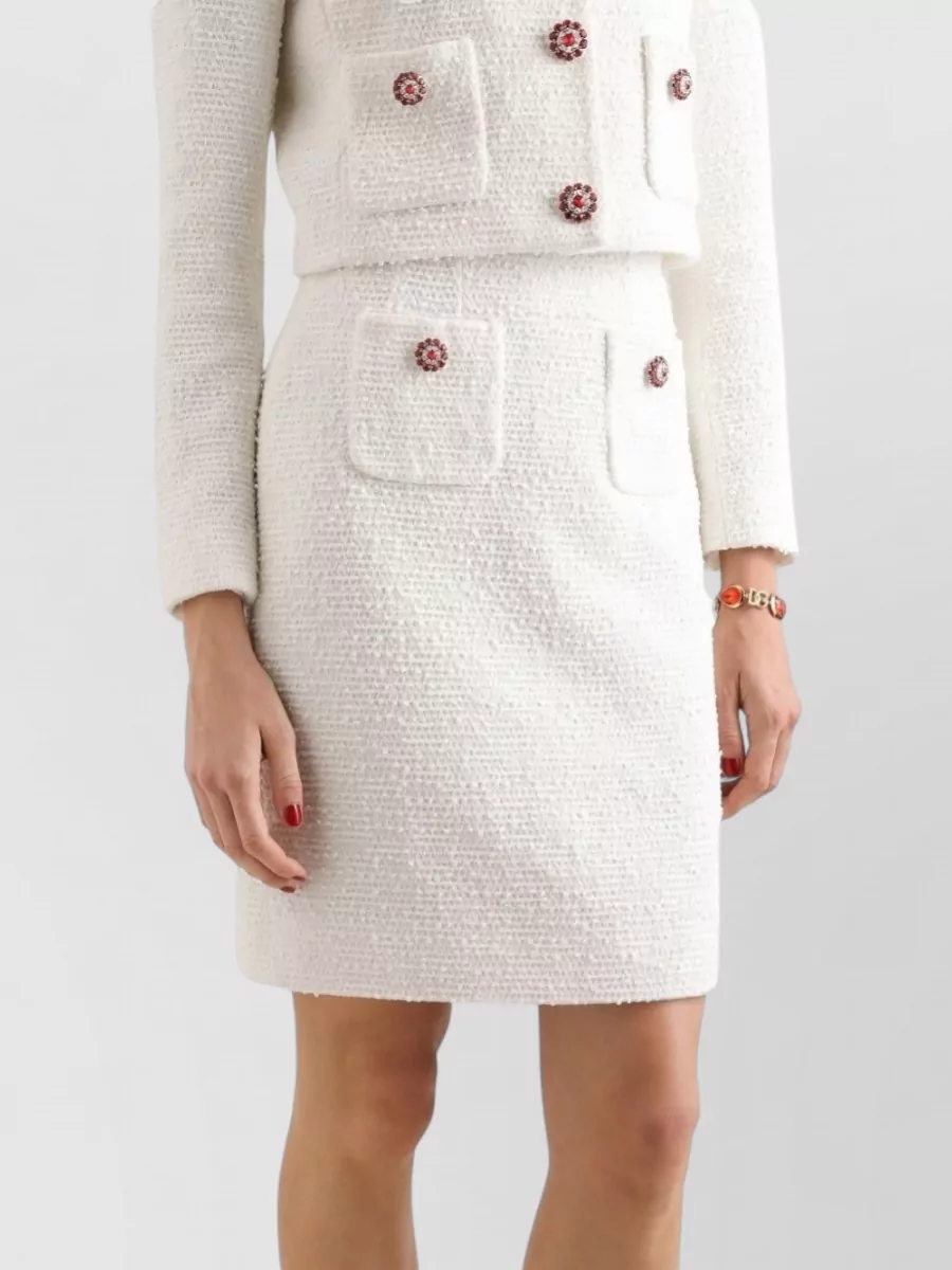 Dolce&Gabbana Cotton Tweed Straight Midi Skirt