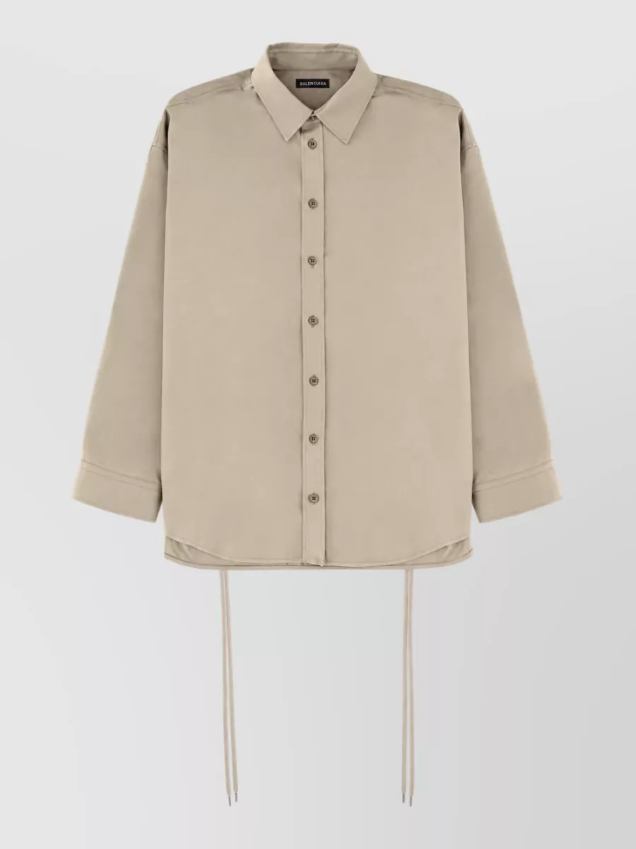 Balenciaga Shirt Lace Detail Relaxed Fit Drawstring Hem