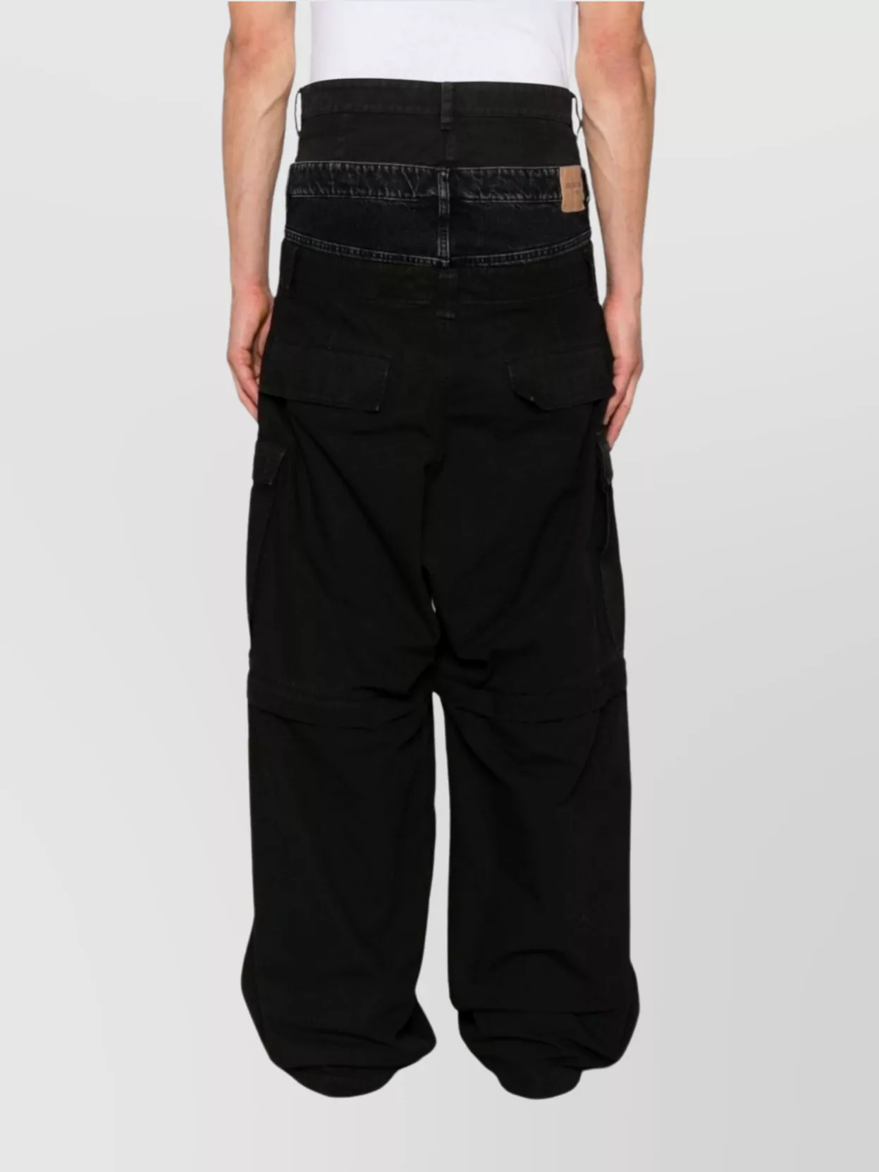 Balenciaga Men Cotton Layered Cargo Trousers