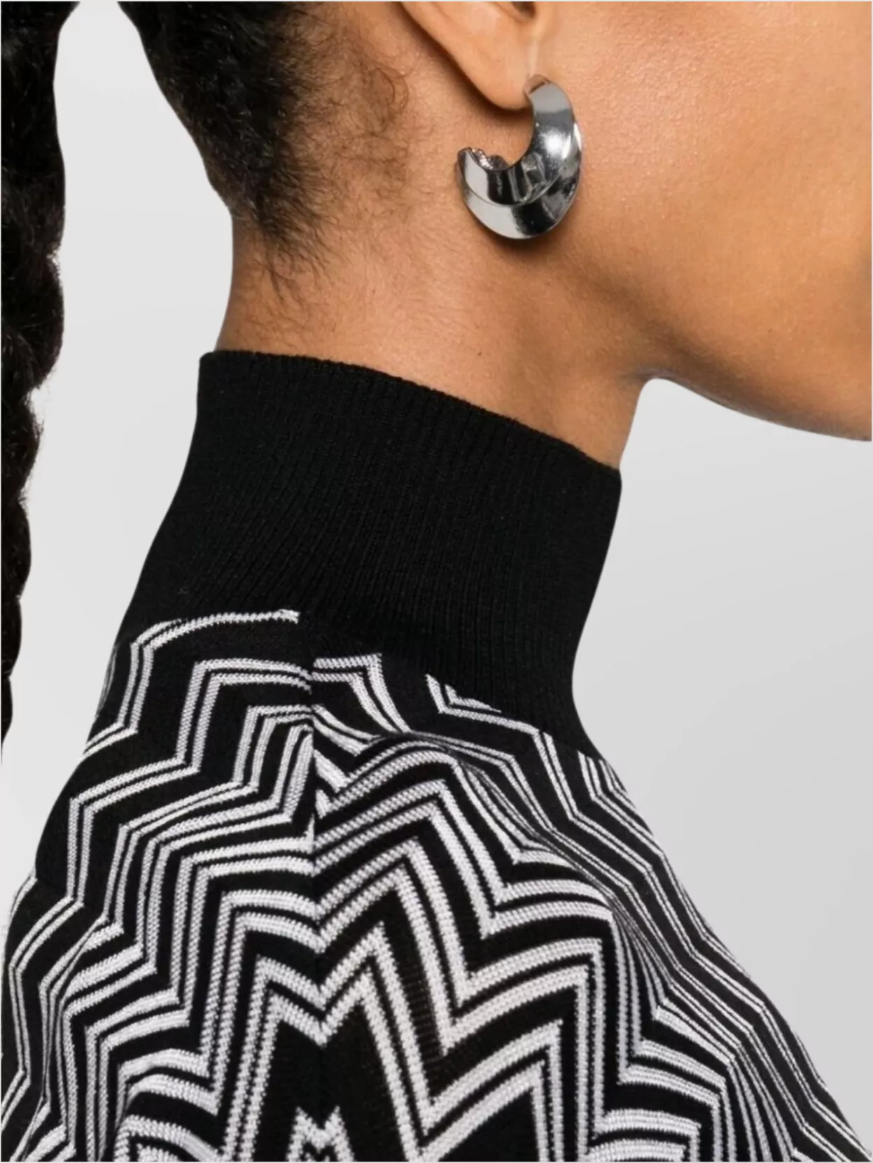 Missoni Wool Blend Sweater With Embroidered Zigzag Pattern
