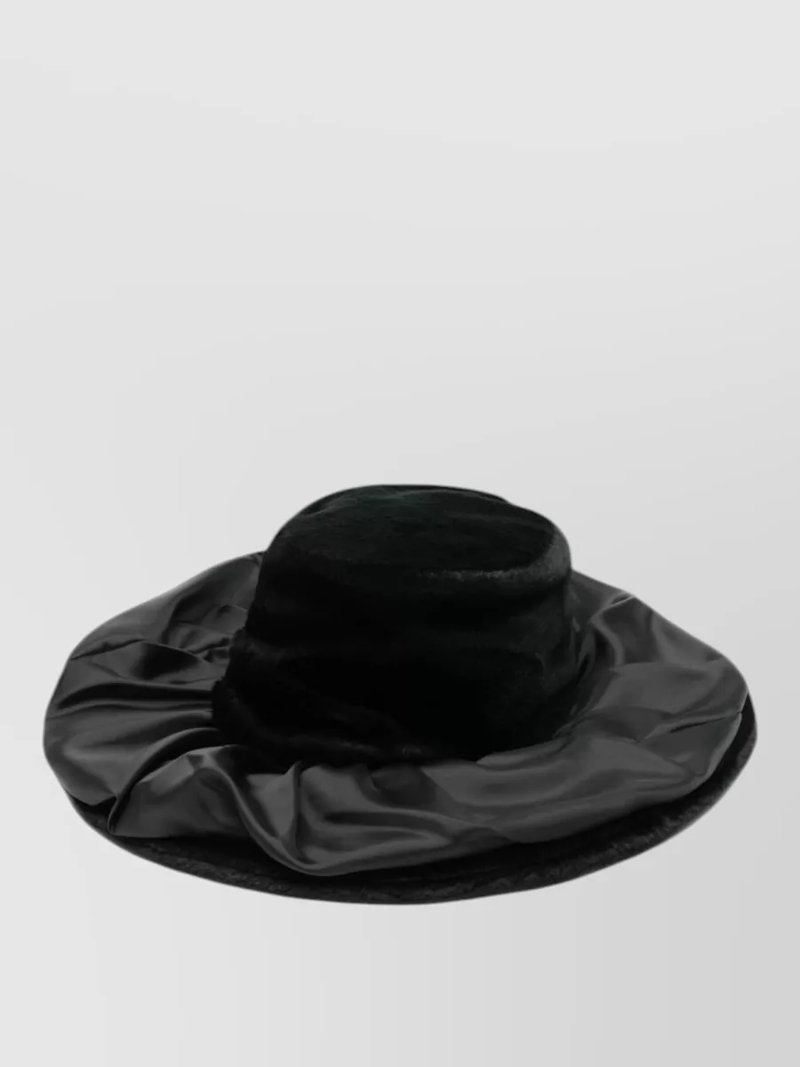 Junya Watanabe faux fur ruched brim hat
