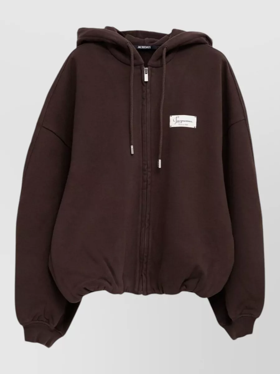 Jacquemus cotton zip-up logo hoodie