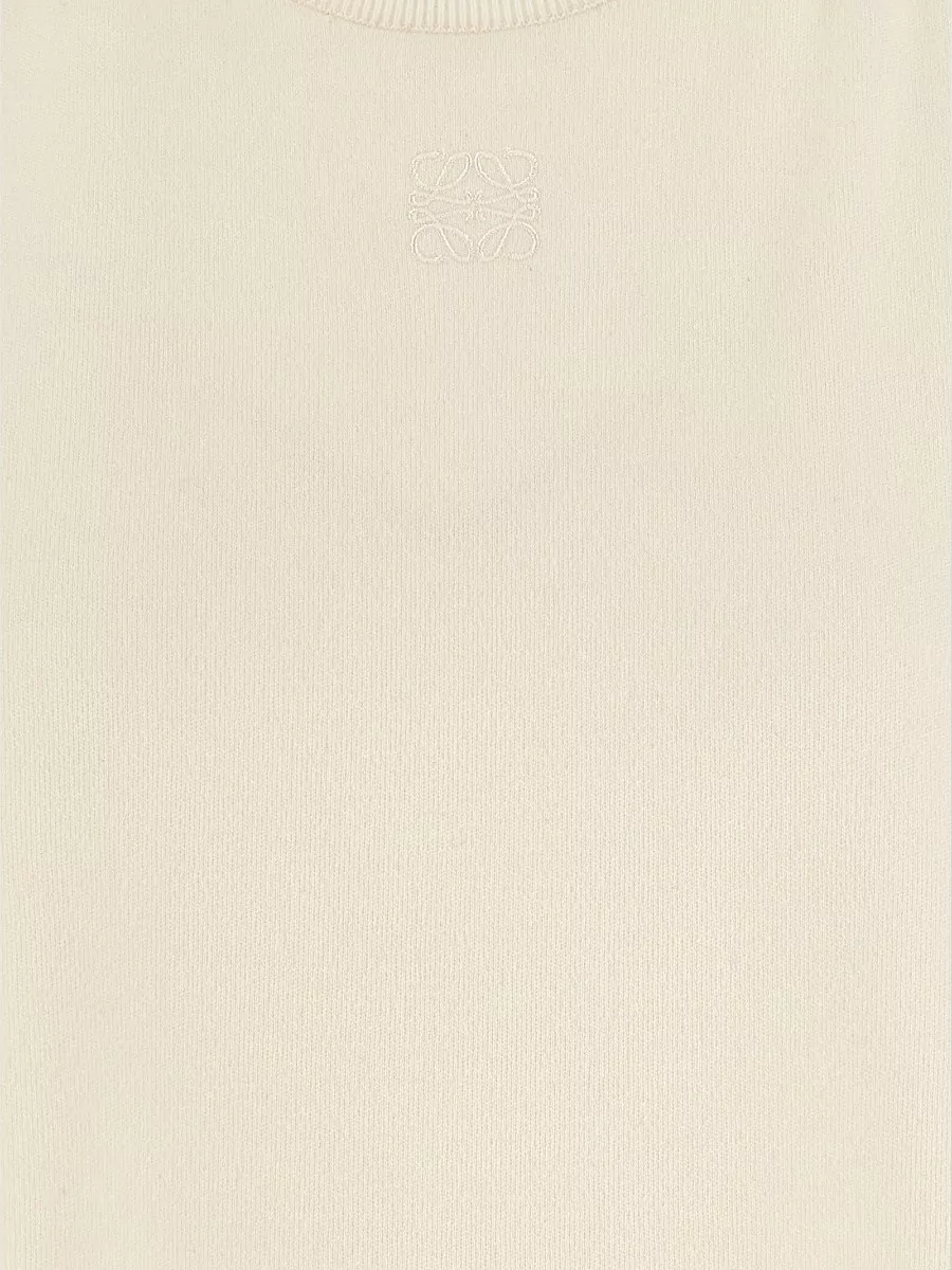 Loewe Wool Sleeveless Sweater Crew Neck Ribbed Hem In Yellow