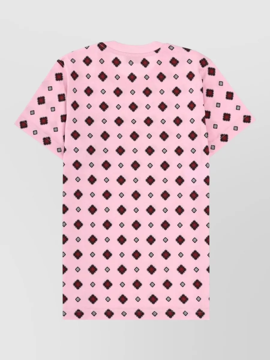 Moschino Crew Neck Graphic Print Short Sleeve Top