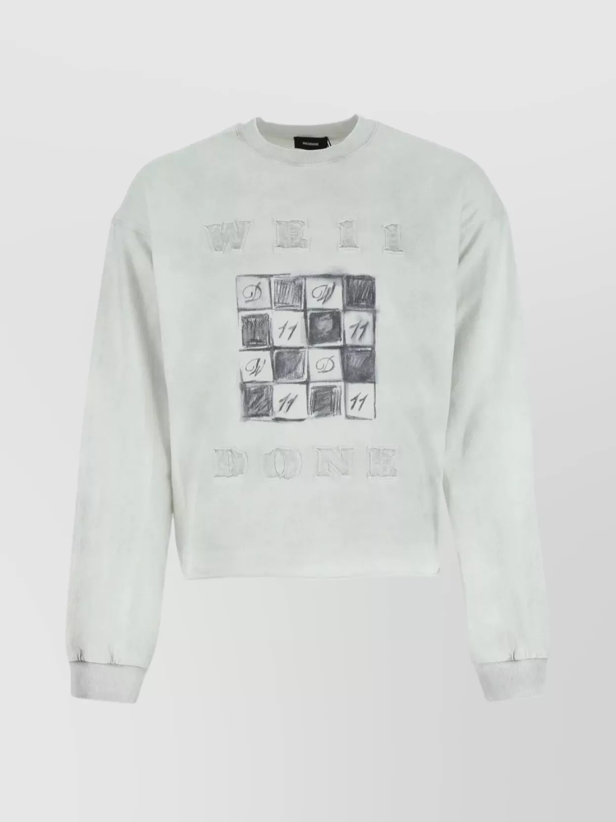 Shop We11 Done Graphic Print Cotton Crew-neck Sweatshirt In White