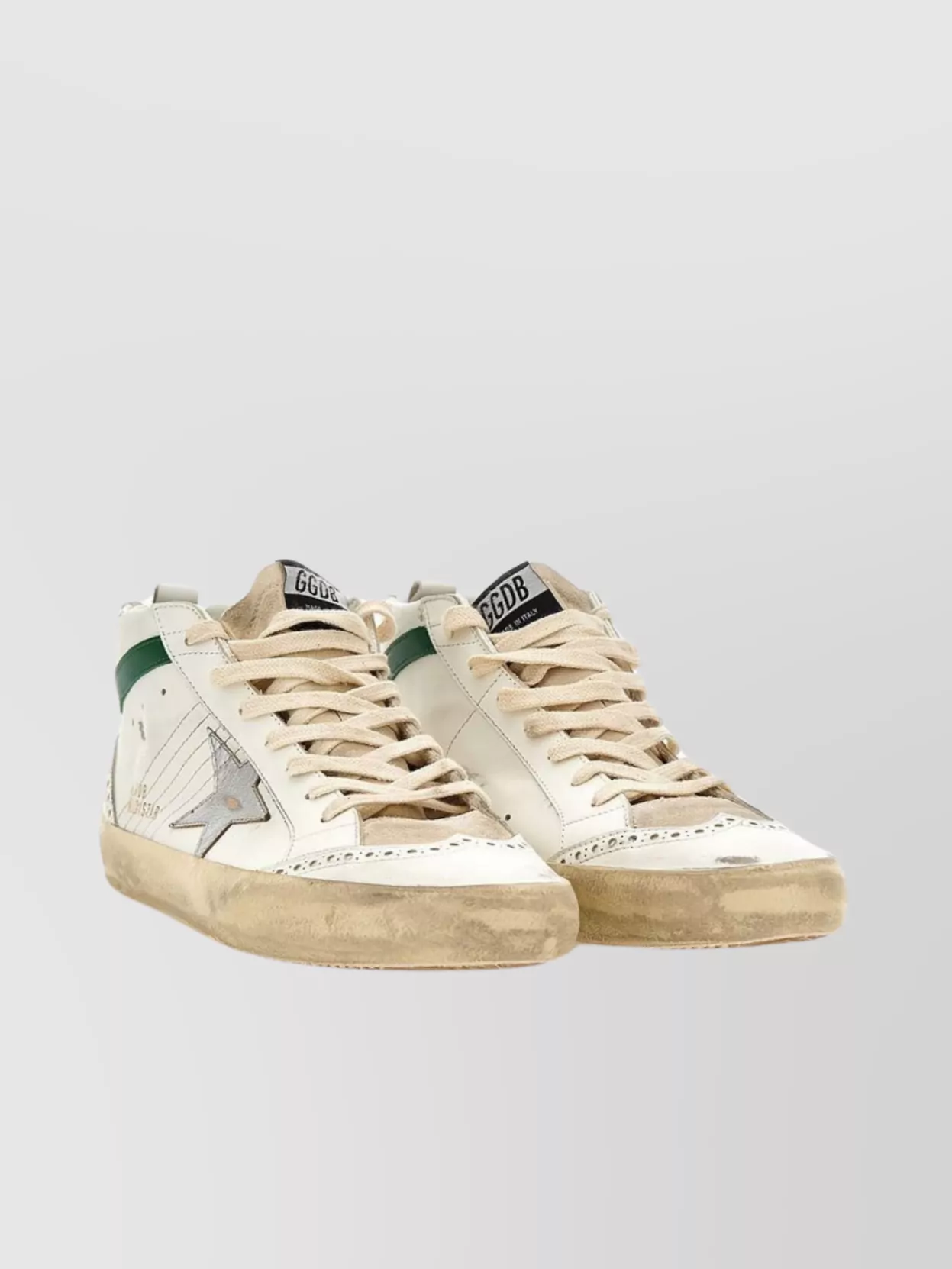 Shop Golden Goose High Top Leather Sneakers Perforated Inserts