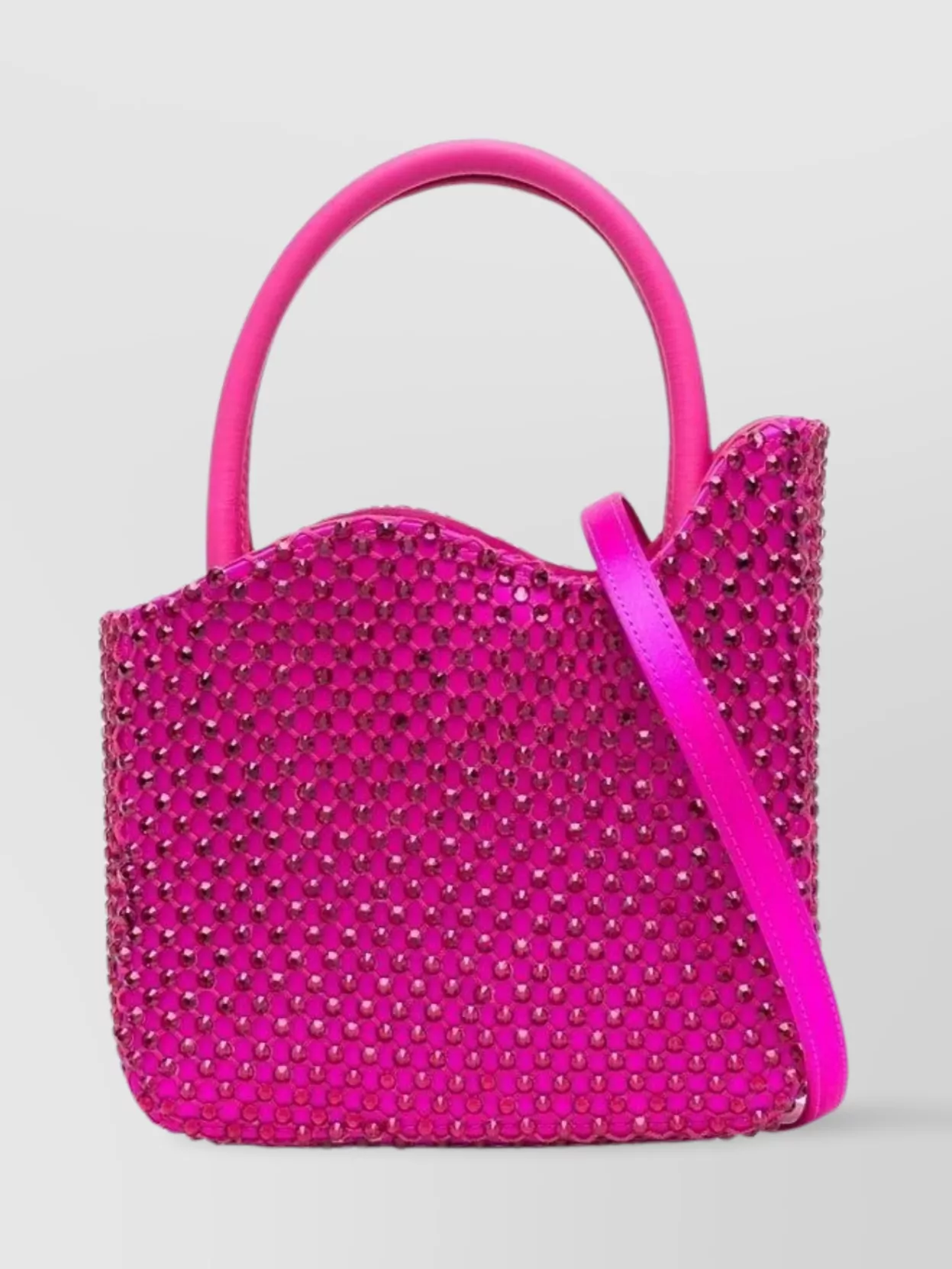 Shop Le Silla Crystal Embellished Satin Shoulder Bag In Pink