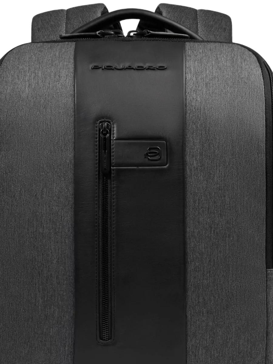 Piquadro Backpack Front Zip Pocket Top Handle In Black